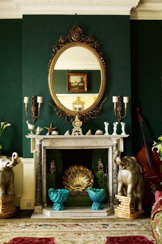 Ist die Wandfarbe Dunkelgrün richtig für Sie Design-Tipps und Ideen viktorianisch in grün und gold