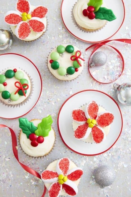 Weihnachtliche Muffins selber backen und dekorieren florale muffins mit m und ms