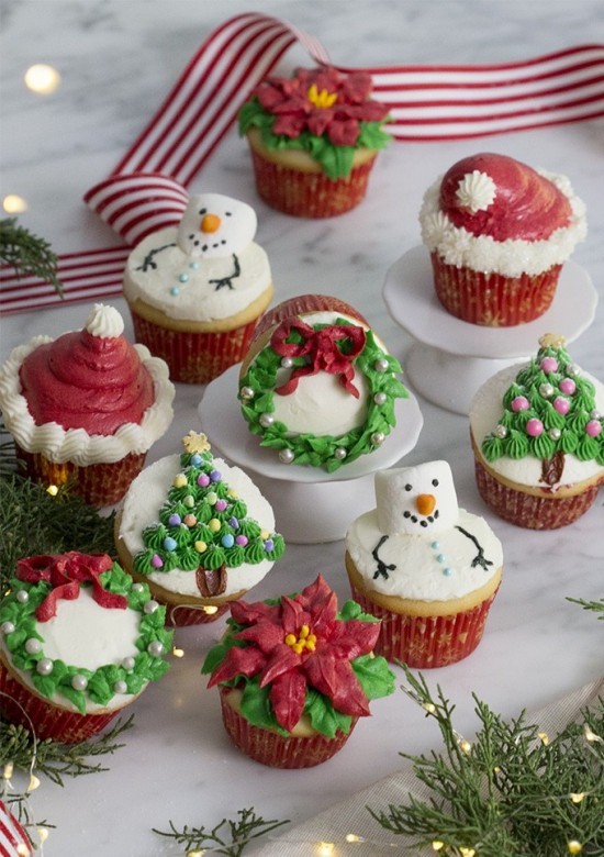 Weihnachtliche Muffins selber backen und dekorieren unterschiedliche muffin designs