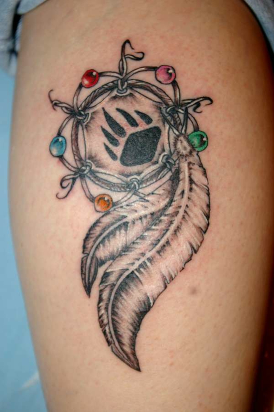 wolfpfote tattoo traumfänger tattoo