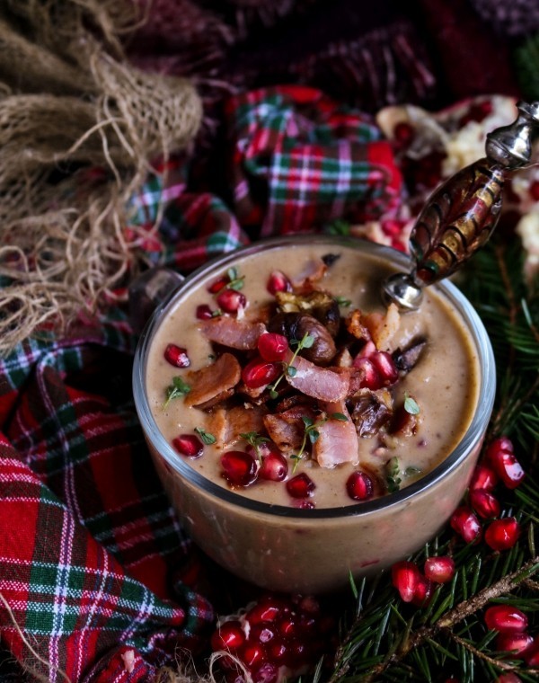 Die beste Maronensuppe zu Weihnachten einfache suppe zu weihnachten mit speck und granatapfel