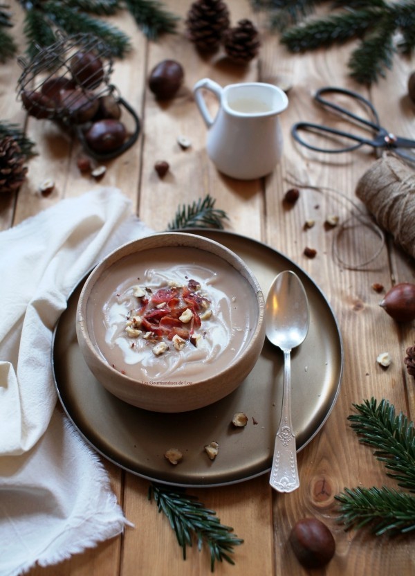 Die beste Maronensuppe zu Weihnachten kastaniensuppe mit sahne und speck
