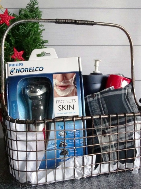 Geschenkkorb zu Weihnachten selber packen spa tag hautpflege für männer