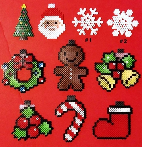 Mit Bügelperlen zu Weihnachten basteln 60 Ideen und Tipps verschiedene designs christbaumschmuck bunt