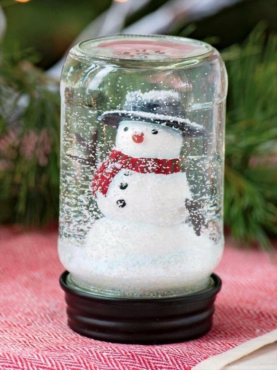 Schneekugel zu Weihnachten selber machen – 2 Anleitungen und Ideen einfach klassisch schneemann glas schnee