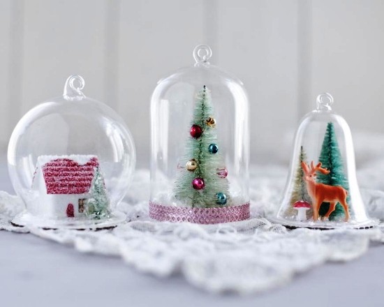 Schneekugel zu Weihnachten selber machen – 2 Anleitungen und Ideen wasserlos mit deckeln schmuck ornamente glas