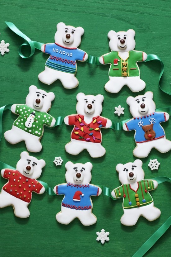 Süße Butterplätzchen zu Weihnachten backen und dekorieren kekse wie lustige eisbären