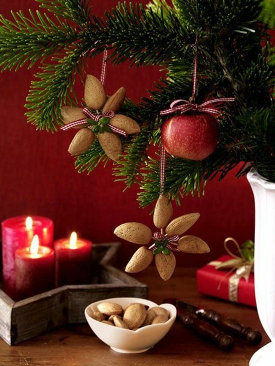 basteln mit nüssen weihnachtlich dekorieren weihnachtsdeko selber machen