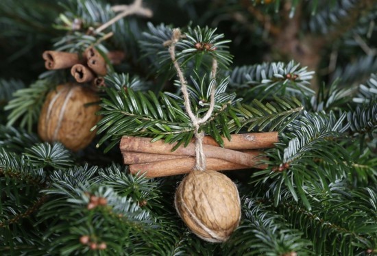 natürliche weihnachtsdeko weihnachtsschmuck basteln mit nüssen