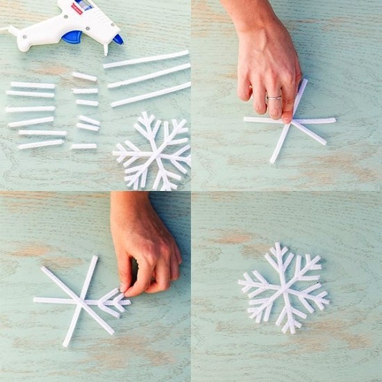 Kreative und praktische Weihnachtsgeschenke basteln mit Kindern schneeflocken selber machen einfach