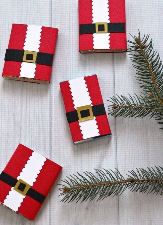 Kreative und praktische Weihnachtsgeschenke basteln mit Kindern schokolade hübsch verpacken nikolaus