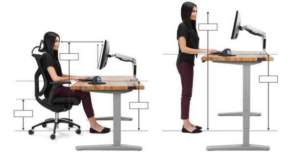 ergonomie am arbeitsplatz höhenverstellbare schreibtische