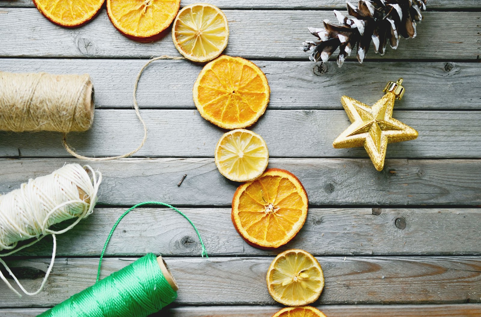 weihnachtsdeko selber machen orangenscheiben trocknen