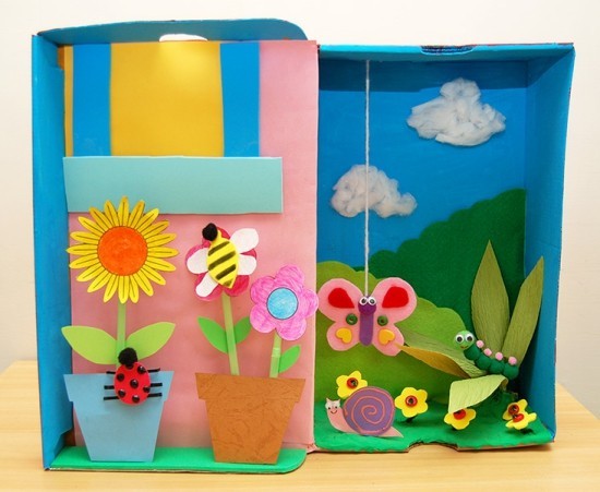 Basteln mit Kindern zum Frühling - 40 kreative Ideen und Anleitung diorama garten mini landschaft