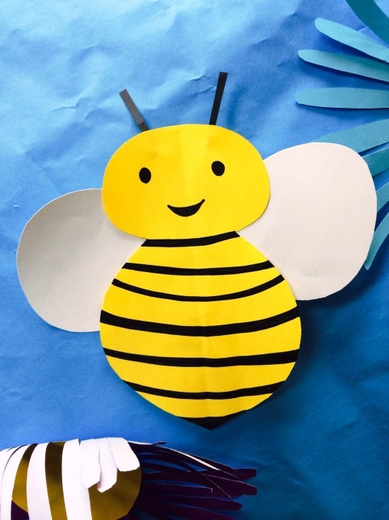 Basteln mit Kindern zum Frühling - 40 kreative Ideen und Anleitung niedliche biene aus papier