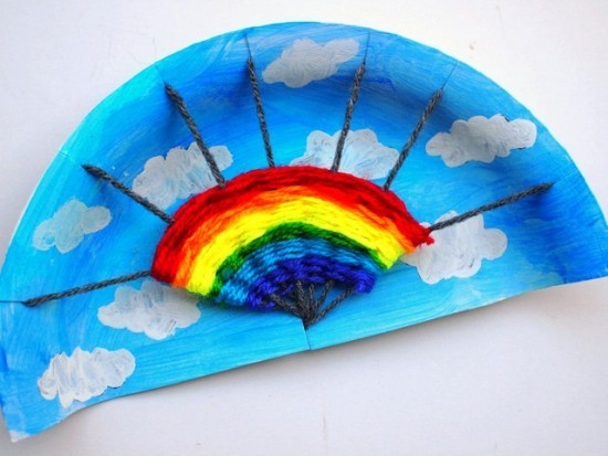 Basteln mit Kindern zum Frühling - 40 kreative Ideen und Anleitung regenbogen und himmel