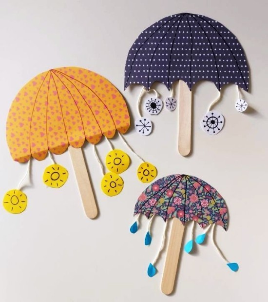 Basteln mit Kindern zum Frühling - 40 kreative Ideen und Anleitung spielzeug regenschirme