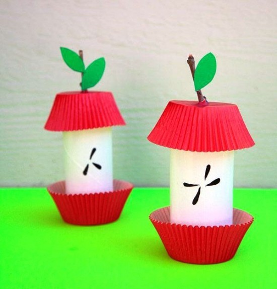 Basteln mit Kindern zum Frühling - 40 kreative Ideen und Anleitung äpfel pappkarton muffin