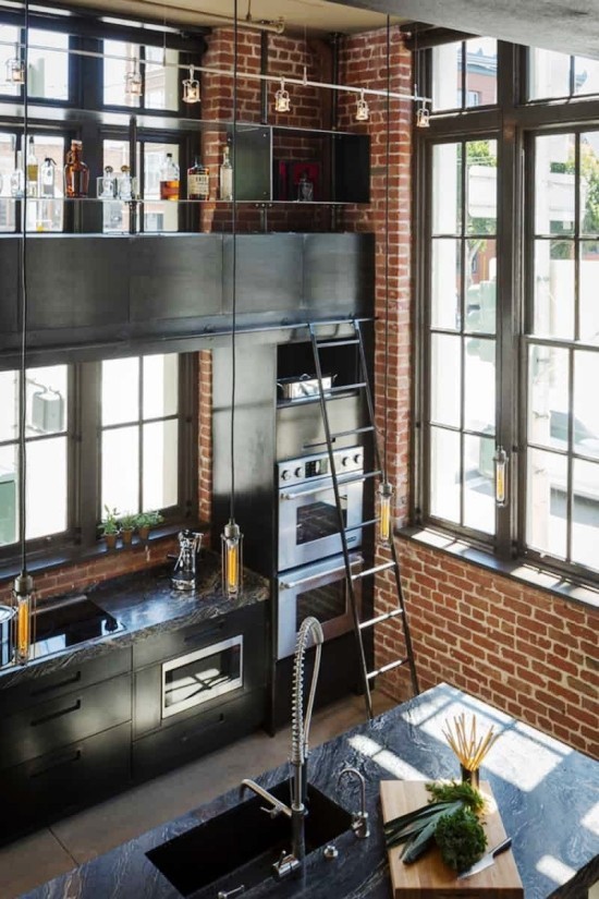 Industrial Style – Tipps und Ideen für die perfekte städtische Einrichtung küche mit zwei etagen regale