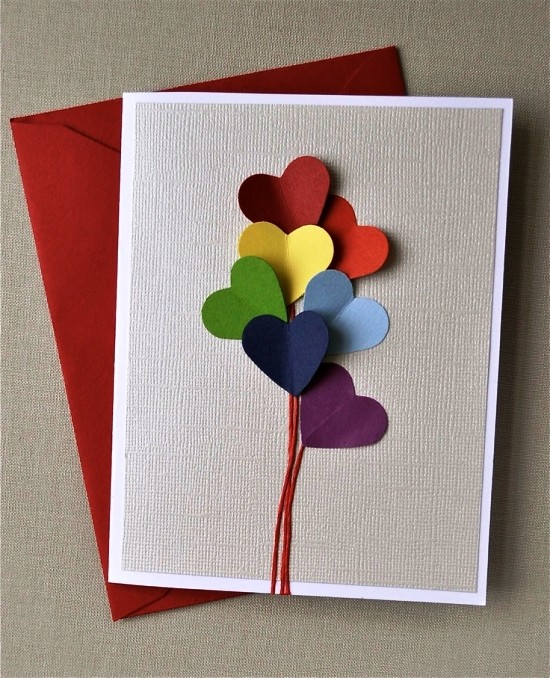 So gestalten Sie die beste Valentinskarte zum 14. Februar ballons herzen papier einfach diy