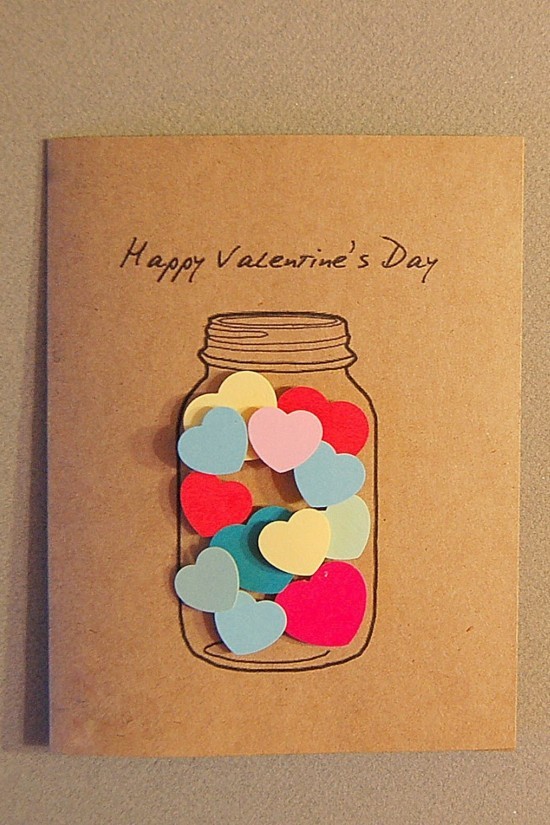 So gestalten Sie die beste Valentinskarte zum 14. Februar einmachglas mit konfetti lustig bunt