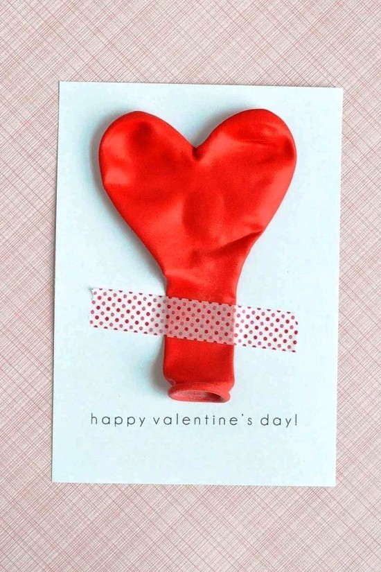 So gestalten Sie die beste Valentinskarte zum 14. Februar herz ballon und washi tape