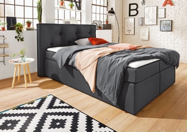 Moderne Betten und wie Sie Ihren Schlafkomfort verbessern boxspringbett schwarz modernes schlafzimmer
