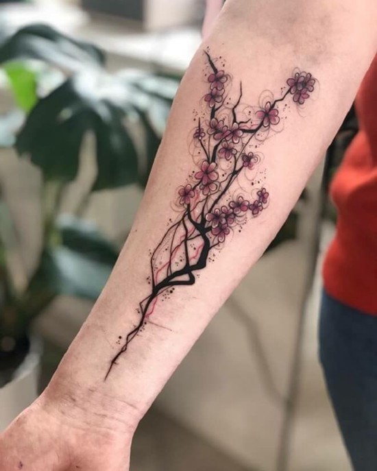 kirschblüten tattoo unterarm tattoo ideen
