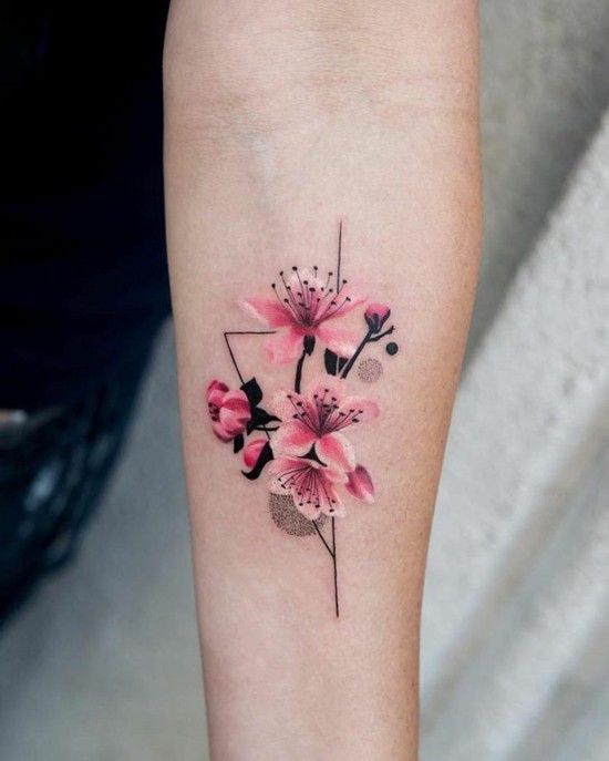 unterarm tattoo kirschblüten tattoo frauentattoo ideen