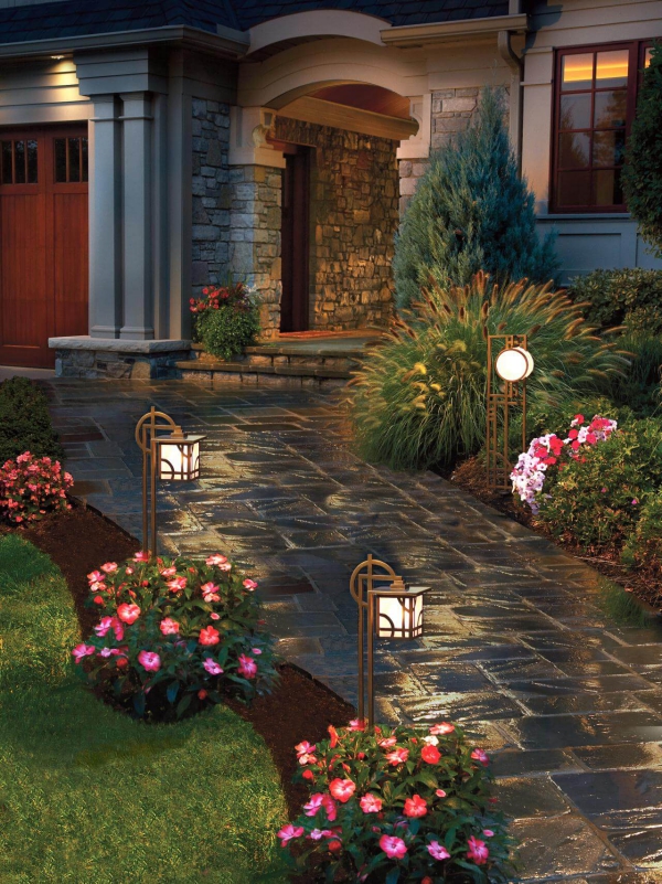 Kreative und schöne Vorgarten Ideen und Gestaltungstipps beleuchtung garten ideen lampen