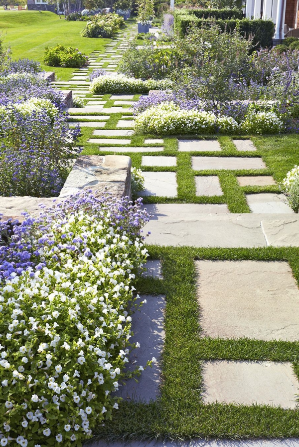 Kreative und schöne Vorgarten Ideen und Gestaltungstipps moos und steine mit rand blumen