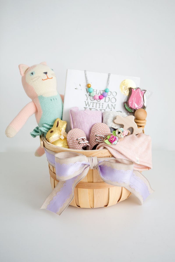 Ostergeschenke basteln osterkörbchen für baby baby shower