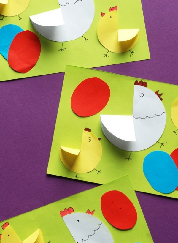 Osterkarten basteln – 60 festliche Ideen und Anleitungen 3d karten hühner und kücken