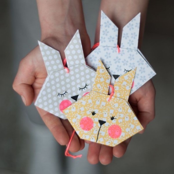 Osterkarten basteln – 60 festliche Ideen und Anleitungen origami hasen niedlich