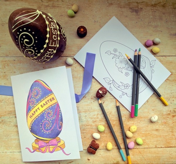 Osterkarten basteln – 60 festliche Ideen und Anleitungen osterei ausmalbild für erwachsene und kinder