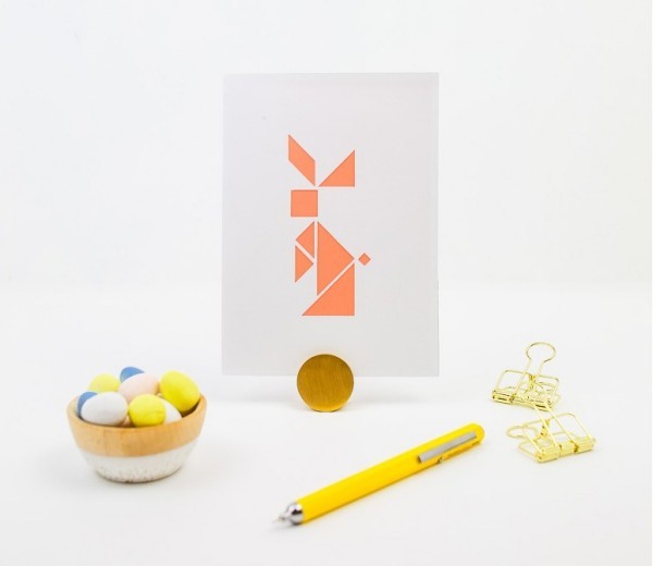 Osterkarten basteln – 60 festliche Ideen und Anleitungen tangram hase karte