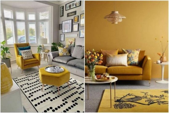 gelbes sofa farbideen wohnzimmer
