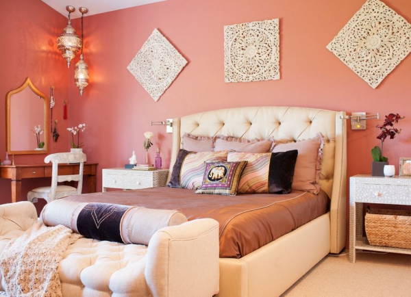 Traumhaftes orientalisches Schlafzimmer einrichten indien inspiriert rosa schlafzimmer