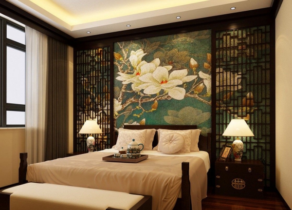 Traumhaftes orientalisches Schlafzimmer einrichten magnolie wandtattoo hübsch traumhaft