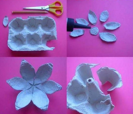 papierblumen basteln mit eierkarton osterdeko ideen