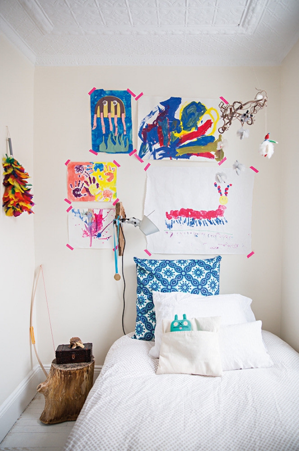 Bilder aufhängen ohne Nagel – Wandschonende Techniken für Mieter schlafzimmer washi tape deko idee