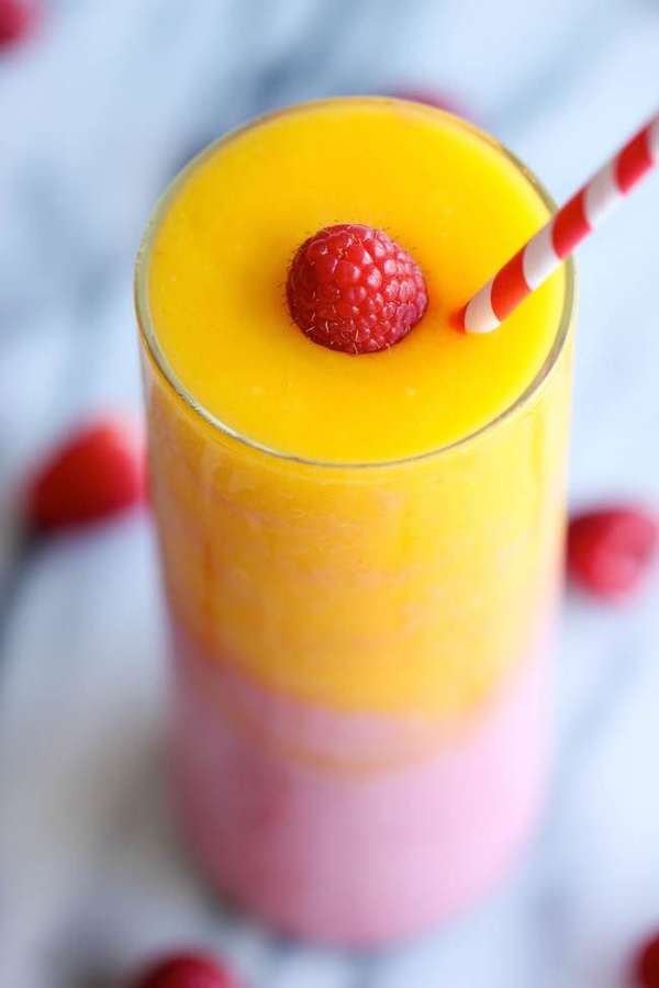 Gesunde, köstliche und schnelle Smoothie Rezepte für den Sommer gesund lecker gelb und lila