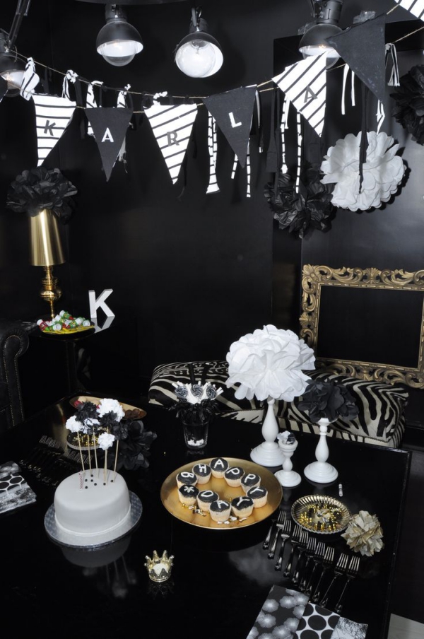 Kreative und witzige Ideen zum 18 Geburtstag für ein unvergessliches Erlebnis schwarze deko abstrakt gothic