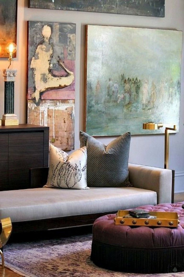 Kunstvolle Wohnzimmerwand Ideen und Tipps für ein modernes Interior abstrakte bilder modernes wohnzimmer