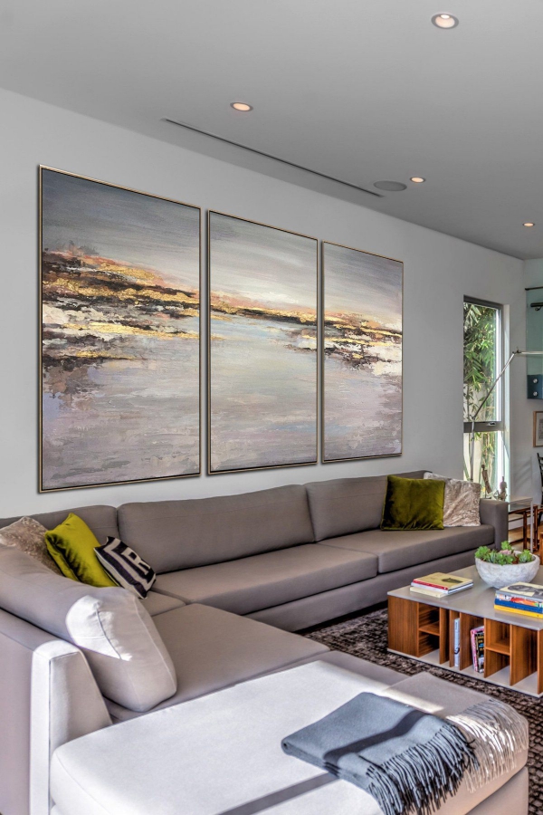 Kunstvolle Wohnzimmerwand Ideen und Tipps für ein modernes Interior meer ozean bild im wohnzimmer