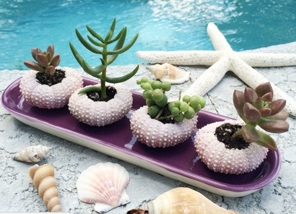 Sommerdeko basteln mit Kindern – 60 frische Ideen zum einfachen Selbermachen gartendeko pool nautisch muscheln