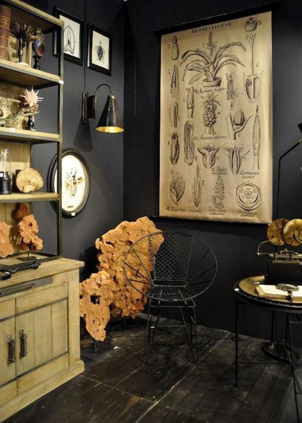 Steampunk Möbel und Einrichtungstipps für den perfekten Vintage Look wohnzimmer arbeitszimmer pläne poster