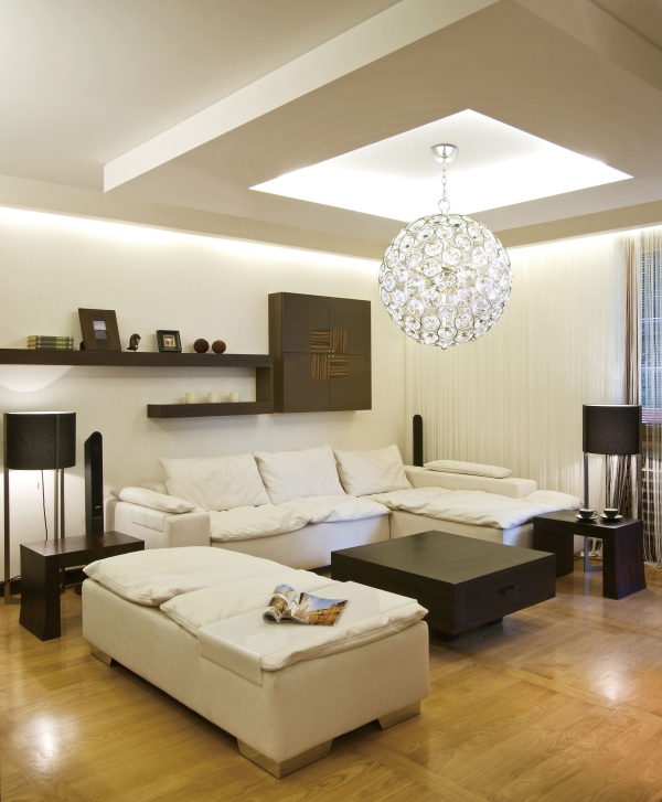Wieviel Licht braucht ein Raum wohnzimmer sofa kronleuchter modern