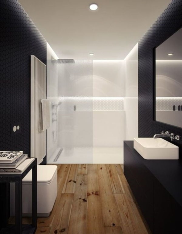 Badezimmer Gestaltungsideen Holzboden Ideen