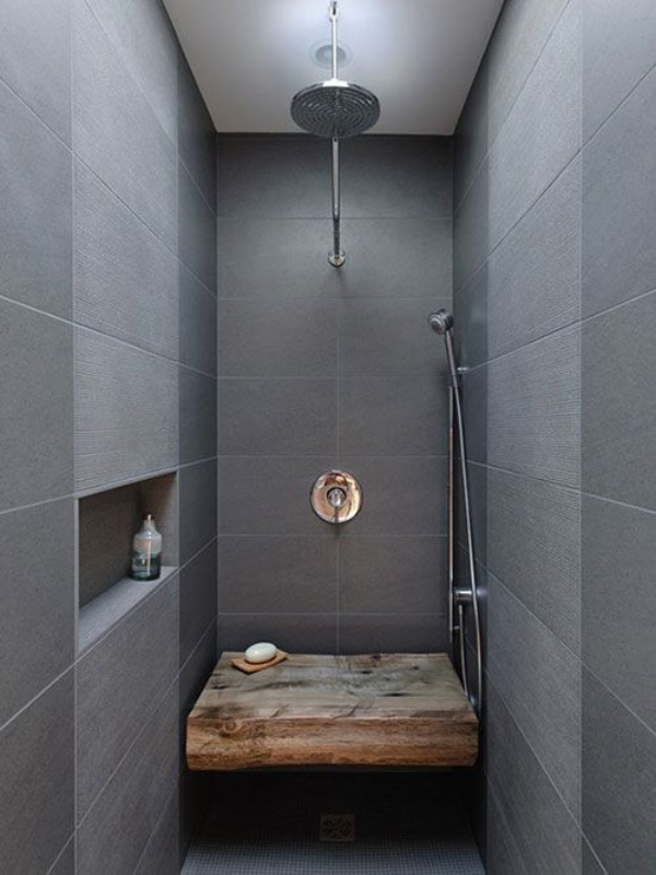 Badezimmer Ideen Abstellfläche aus Holz im Badezimmer